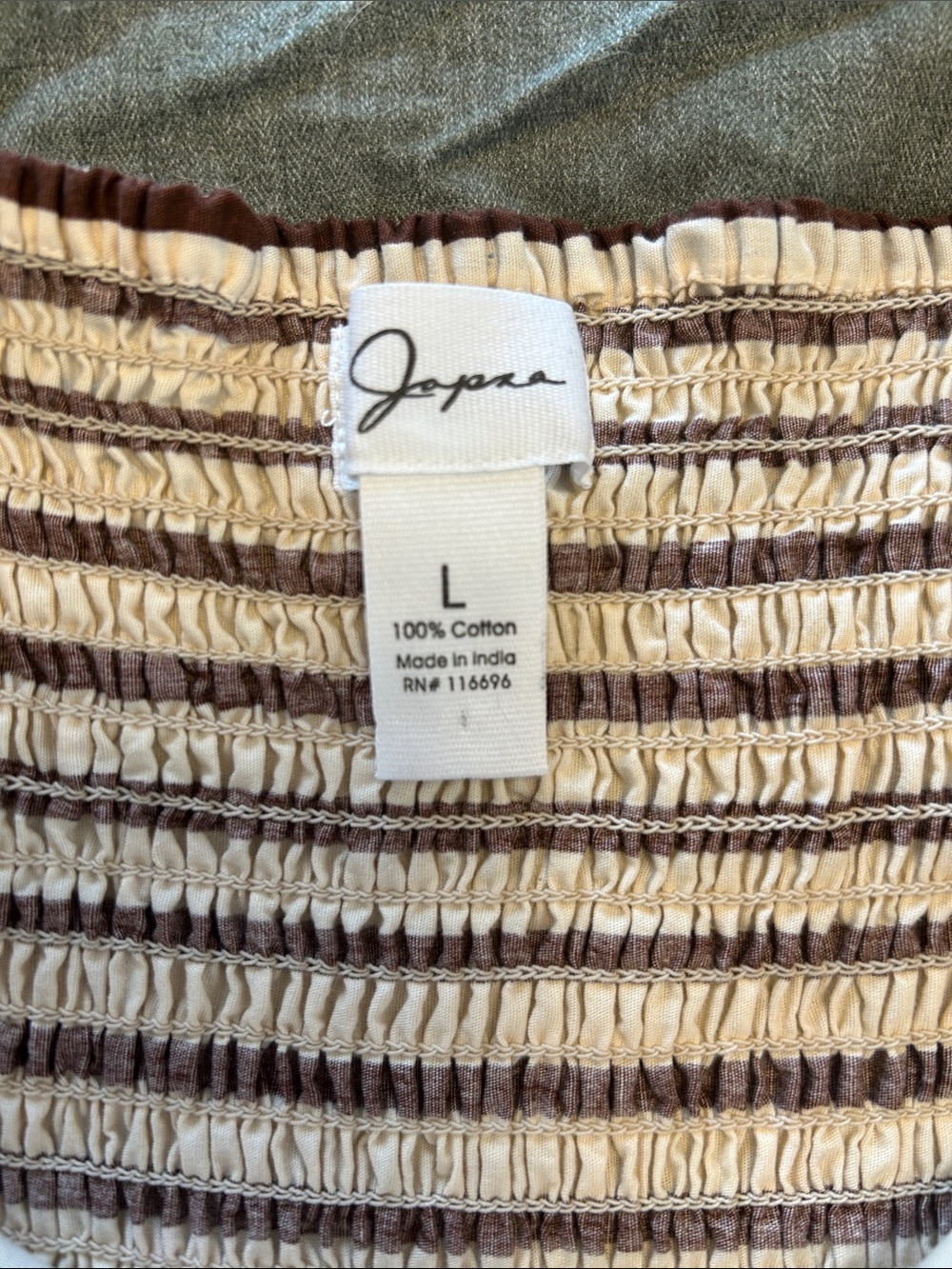 Striped Spaghetti-Strap Maxi Dress in Brown & Cream - Picture 2 of 3